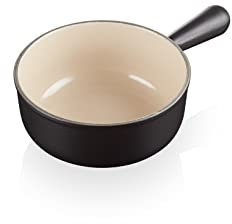 Le Creuset Cazo fondue de hierro fundido, 22 cm, Negro Mate, 20007220002460