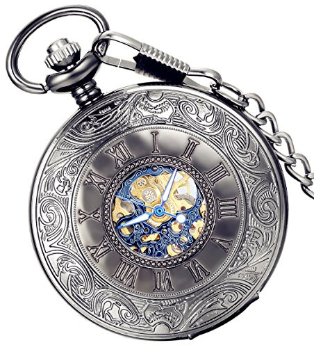 LANCARDO Taschenuhr Vintage Herren Damen Uhr Analog mit Metall Kette Weihnachten Geschenk LCD100565