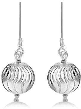 Tuscany Silver Damen-Ohrhänger Sterling Wave Pattern Ball Drop Earrings 925 Silber-8.54.3699