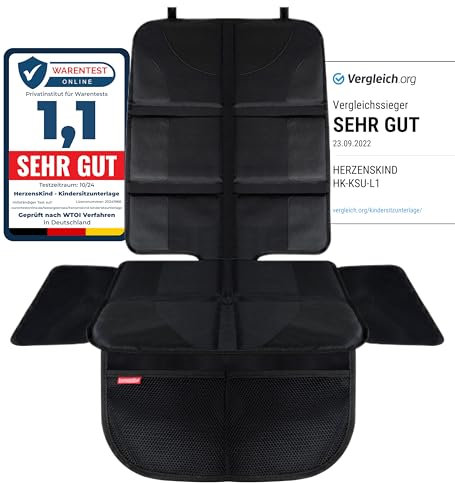 HerzensKind® Kindersitzunterlage Auto – Rutschfester & wasserabweisender Sitzschoner Auto Kindersitz mit ISOFIX – Universell passend für Leder- & Stoffsitze