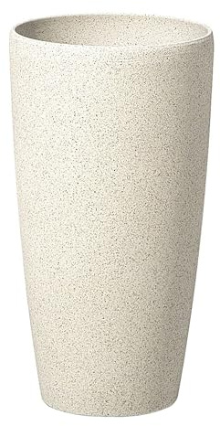 Beliani Cache-Pot 42 cm en Pierre Beige Fibre de Verre pour Jardin Patio Petite Taille Abdera