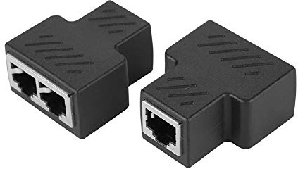 ASHATA RJ45 nätverksdelare, 2 st 3,5 mm hane 3-kanals nätverk RJ45 8-kärnig uttagsdelare adapter POE nätverksfördelare