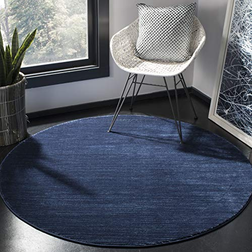 SAFAVIEH Modern Teppich für Wohnzimmer, Esszimmer, Schlafzimmer - Vision Collection, Kurzer Flor, Marine, 200 X 200 cm