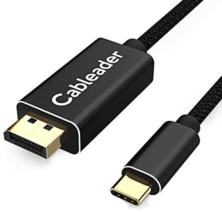 USB C vers DisplayPort Câble 1.8 M, usb c dp4K@60HZ, 2k@144HZ, thunderbolt 3 Compatible, il fonctionne avec les périphériques USB-C tel que IpadPro, MacBook,Samsung etc- noir