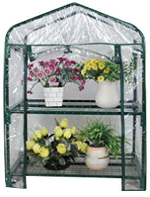 ZHZ-DT Kleines Mini-Gewächshaus Treibhaus Pflanzenzelt Winterschutz Pflanzenhaus Gemüsebeet Tomatenhaus |Indoor Outdoor Garden Backyards |Mit transparentem Kunststoff-PVC-Abdeckung, 69 × 49 × 92 cm