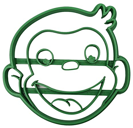 PlasticJewels - Tagliabiscotti Curioso come George – Stampo a Forma di George la Scimmia – Perfetto per Feste di Compleanno e Biscotti per Bambini – Sicuro e Biodegradabile