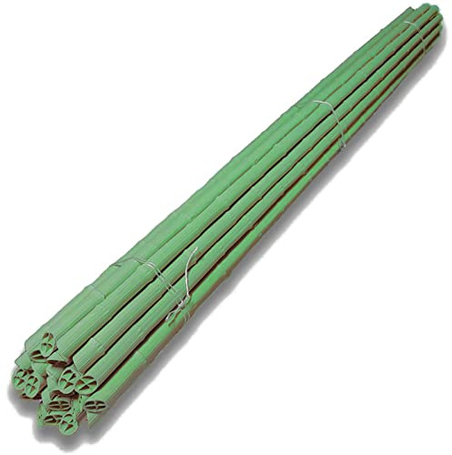 La zappa Cannetta in plastica Riciclata Effetto bambù tutore per Giardinaggio ed Agricoltura (10, Ø 57 mm x h 200 cm)