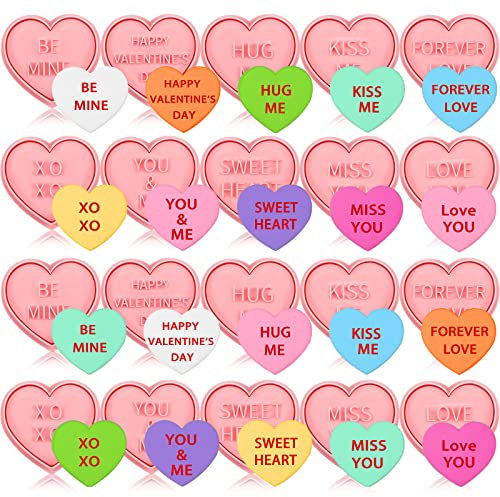 Hoolerry Ausstechformen zum Valentinstag, 3D-Gespräch, Herzen, Keksstempel, Keksstempel, Fondant, Gebäck, Ausstecher, Stempel für DIY Backzubehör, 20 Stück