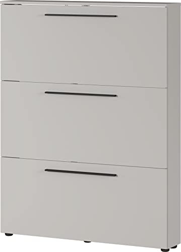 Germania Schuhschrank 2577-572 GW-Utah, in Kaschmir, mit 12 Platz für Paar Schuhe, geringe Tiefe, ideal für schmale Flure, 100 x 129 x 19 cm (BxHxT)