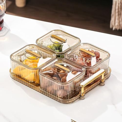STARRY G Snack Serving Platter, Serving Box Set, Serving Tray with 3/4/6 Pack Removable Dish Bowls, Divided Serving Relish Bowls for Fruit Dessert Candy Appetizer Condiment Snacks Nuts