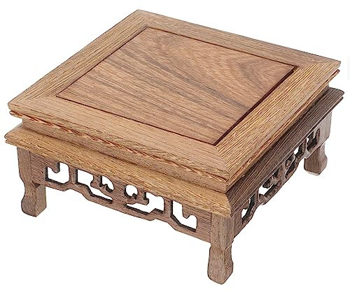 GANAZONO Wooden Pedestal Stand Plant Stand Chinese Wood - Planter Base Wooden Stool Riser For Indoor Plant-Chinese Pot Holder Stands (Pot Not Included) Bonsai Rack