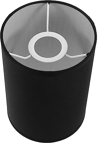 Uonlytech Runder Lampenschirm Für Tischlampe Und Stehlampe E27 Lampenfassung Dekorative Lampenabdeckung Aus Stoff Für Schlafzimmer Wohnzimmer Büro Und Hotel Schwarz 20.00X14.00X14.00Cm