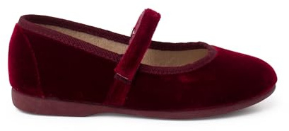 Pisamonas Ballerine Velluto Bambina Cinturino A Strappo Misurare 24 Colore Bordeaux