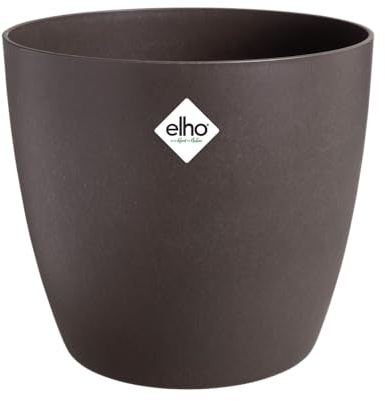 elho The Coffee Collection Rund 14 cm – Blumentopf für den Innenbereich – Hergestellt aus Kaffeesatz und recyceltem Kunststoff - Braun/Espresso Braun