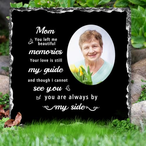 Skyeasure Gedenkgeschenke für den Verlust der Mutter –Bild Personalisiert Fotorahmen Bilderrahmen, Gedenkstein mit Grave, menschliche Gedenksteine, Trauergeschenke, Erinnerungsgeschenke
