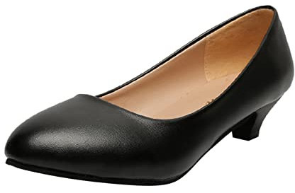 Tanzschuhe Damen Leder Stiletto Absatzschuhe Brautschuhe Schwarz mit Absatz Damenschuhe Hochzeitsschuhe Bequem Vorne Geschlossen Hohe Schuhe High Heels Elegant Hochfrontpumps Halbschuhe