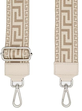 BellaBlossom Breiter Schultergurt 5cm für Umhängetaschen, Verstellbarer Schulterriemen 80-130cm, Taschengurt für Schultertasche Tragetaschen & Handtaschen (Beige V4)