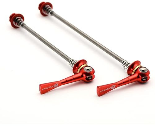 WANGBINGXING Schnellspanner Fahrrad Titaninum-Legierung Ultra-Light-Fahrrad Schnellspanner Mountainbikes Ti-Achsen-Spieß-Hebel vorne 100 hinten 130 / 135mm for MTB Bike-Hub Schnellspanner(Red)