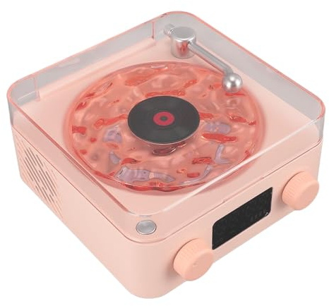 Topiky Haut-Parleur Bluetooth de Style Tourne-Disque avec Veilleuse et Affichage de L'heure, Haut-Parleur Bluetooth Vintage avec qualité Sonore Stéréo, Volume Fort et Basses Riches