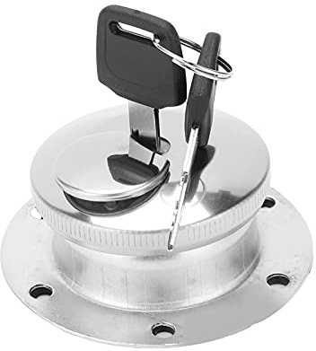 Bouchon de Réservoir de Carburant Rond à 6 Trous avec Serrure à clé et Joint, Pièce de Rechange pour Groupes électrogènes, Camions, Pelles et équipements de Construction