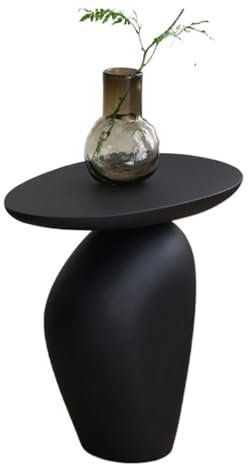 CYairong-22 Petite Table Basse Table d'appoint Vintage en Forme de Galet Noir for Salon et Chambre à Coucher Table d'appoint supérieure for canapé ou Table de Chevet Petite Table Basse