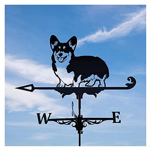 XINYUNFEI Wetterhahn Metall für Garten Metallwelpen-Tier-Ornament-Wetterflügel, Dach-Windrichtung, for Home Garage Weathervane