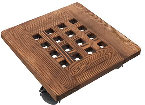 Yardwe Holztablett Mit Kunststoffrädern Für Blumentöpfe Bewegliches Gartentopftablett Pflanzpalette Rädern Robustes Blumentopf-tablett Für Einfache Handhabung