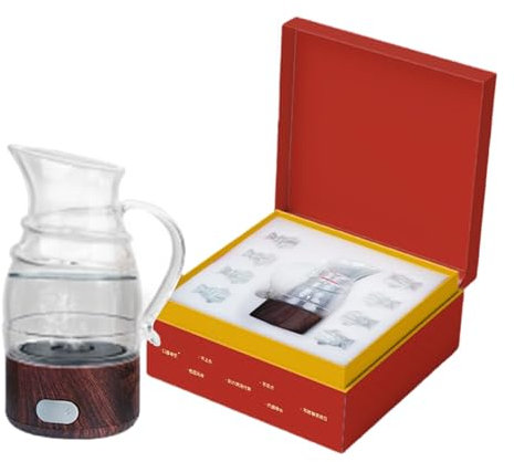 CZMYCBG Decanter Elettrico per Vino Ricco di Idrogeno - Decanter per Vino con Base in Legno - Home Wine Bureau Entertainment Gift Decanter