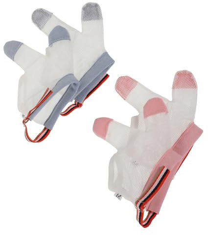 Hoement 2 Paar Handschuhe Gegen Daumenlutschen Atmungsaktive Fingerschutzhandschuhe Aus Mesh Verstellbar Mit Sanftem Band Kratzfest Für Säuglinge Und Babys Zum Daumenlutsch Stopp