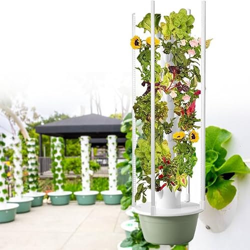 WEIMILOR Sistemas de Cultivo hidropónico, Sistemas de Cultivo hidropónico para jardín, huerto Inteligente de Interior con luz LED, Torre hidropónica para Plantas y Vegetales de Interior,5-Layer