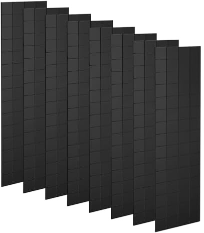 QUARKZMAN 8 Blatt 960 Stück Selbstklebende Spiegelmosaikfliesen 10x10mm Kleine Quadratische Spiegelkacheln Aufkleber Disco Ball Aufkleber Mini Glasfliesen für DIY Handwerk, Schwarz