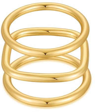 TOVABA Damen Armreif Set Gold – 3er Set Eleganter Armreifen, Hautfreundlich, Kein Verblassen, Schlichtes Modernes Design, Modisches Schmuckset Für Frauen