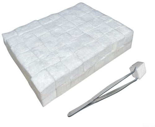 Effortless Fire Setup with the Fireplace Fiber Cotton Block Kit Containing 96 Sponges and a Tweezers Tool