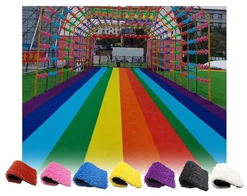 XLIHAWY Erba Artificiale, Dimensioni Personalizzabili Esterno Tappetino in Erba Sintetica, Altezza Drenaggio Tappeto in Erba Sintetica, Parco Giochi Rotolo di Erba Sintetica