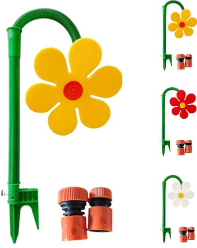 Crazy Daisy Sprinkler, 360° drehbar, tanzende Blume, Wassersprinkler, Gartenbewässerungswerkzeug für Hofbewässerung, Rasen, Garten und Hof, lustiges Bewässerungswerkzeug für langlebige Kunststoffbasis