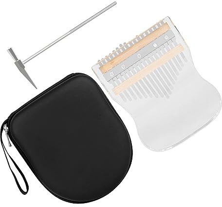 ibasenice Tasten-daumenklavier-kalimba aus Acryl Tragbare Fingerklavier für Anfänger Kleines Musikinstrument mit Etui