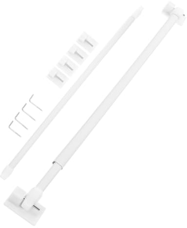 VALICLUD 2 Piezas Barra Adhesiva Extensible para Cortinas de Plástico Ajustable de Unidades sin Taladrar Autoadhesiva Fácil Instalación para Ventanas y Visillos