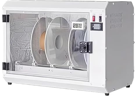 YXZQLOZ Deshidratador de filamentos de 4 Rodillos, Horno para secar filamentos de Impresora 3D con termómetro e higrómetro, circulación de Aire Caliente de 360 Grados,