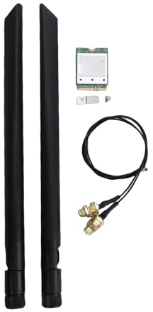 XUMIUZIY Tarjeta de Red WiFi 7 M.2, Módulo Adaptador de Red Inalámbrico de 5,8 Gbps con Antenas Externas 2x2 y Soporte QAM 4K, para Portátiles Winos 11