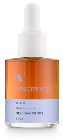VENICEBEAUTY Niacinamide Self Tan Drops (30ml) Selbstbräuner Gesicht – Konzentrat zum Mischen in die Gesichtspflege, für individuelle Bräune ohne Flecken, Gesichtsbräuner (Niacinamide)