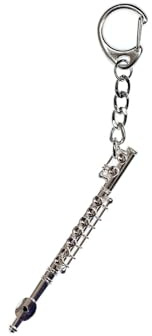 Miniblings Flûte traversière Instrument Flûte traversière Porte-clé Porte-clés - Pendentif Bijoux Faits à la Main I - Porte-Clef Porte-clefs Flûte traversière Instrument de flûte
