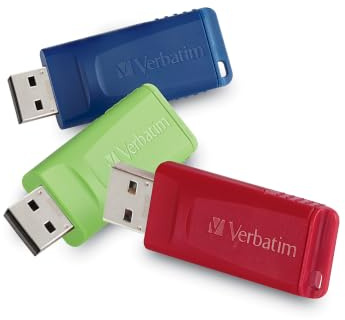 Verbatim Store 'n' Go - Chiavetta USB da 16 GB, compatibile con PC/Mac, 3 pezzi, colore: rosso, verde, blu