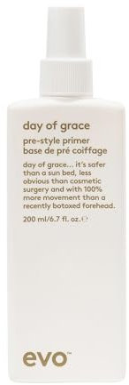 evo Day of Grace Pre-Style Primer - Leave-in Conditioner Heat Protectant Spray - Detangles and Smooths Hair - 200ml / 6.8 fl.oz