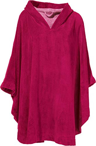 Erwin Müller Damen - Herren - Surf-Poncho - mit Kapuze Fuchsia Größe one Size - Badetuch - Umkleide-Hilfe - Velours-Frottier