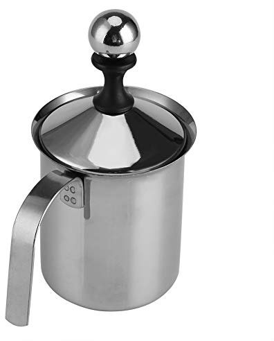 Milk Frother Double Mesh Coffee Milk Foamer Cup Stainless Steel Creamer Foam Cappuccino Maker (Capacity : 800ml)