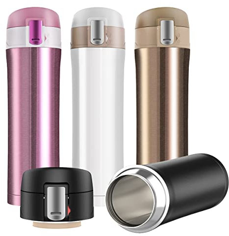 FAPPEN Double Walled Vacuum Flask Thermo, 500ml Stainless Steel Insulated Water Bottle, Flask for Hot and Cold Drinks, Travel Coffee Mug, Sports Water Bottle, Drinks Cup (Pink)