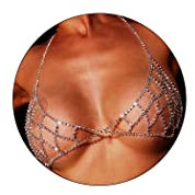 IYOU Glitzer Diamant Körperkette Silber Glitzernd Kristall Brustketten Strass ausgehöhlt Nachtclub BH Kette Sunmer Strand Bikini-Zubehör Schmuck für Frauen und Mädchen