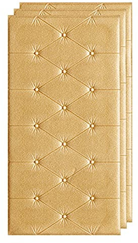 Wandpaneel, Gepolsterte 3D Dekoration, Wandverkleidung, Akustik Wandkissen, schallabsorbierend, Kopfteil für Betthaupt, Wanddekoration, Wohnzimmer, Schlafzimmer, Dekowand(Color:C,Size:3pcas)