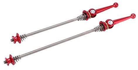 Vordere Hintere Titanlegierung Achsenspießhebel, Hochfest Gute Leistung Leichte eloxierte Fahrradnabe Schnellspanner für Rennrad(rot)