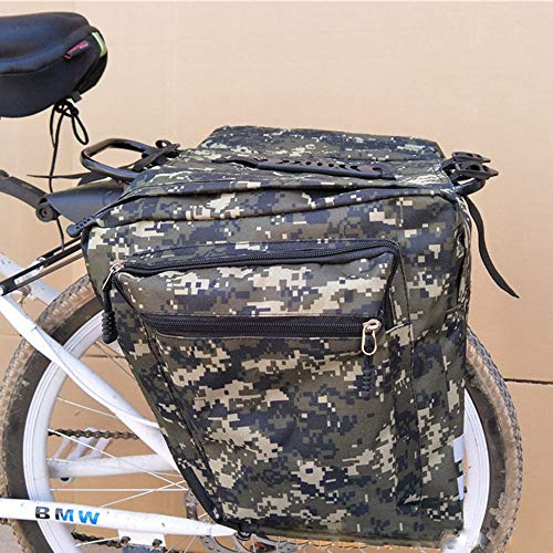 IDOEASE Camo-Gepäckträgertasche, wasserabweisend, Fahrradtaschen, Gepäckträgertasche mit reflektierenden Streifen und Mehreren Taschen, Satteltaschen für Fahrrad